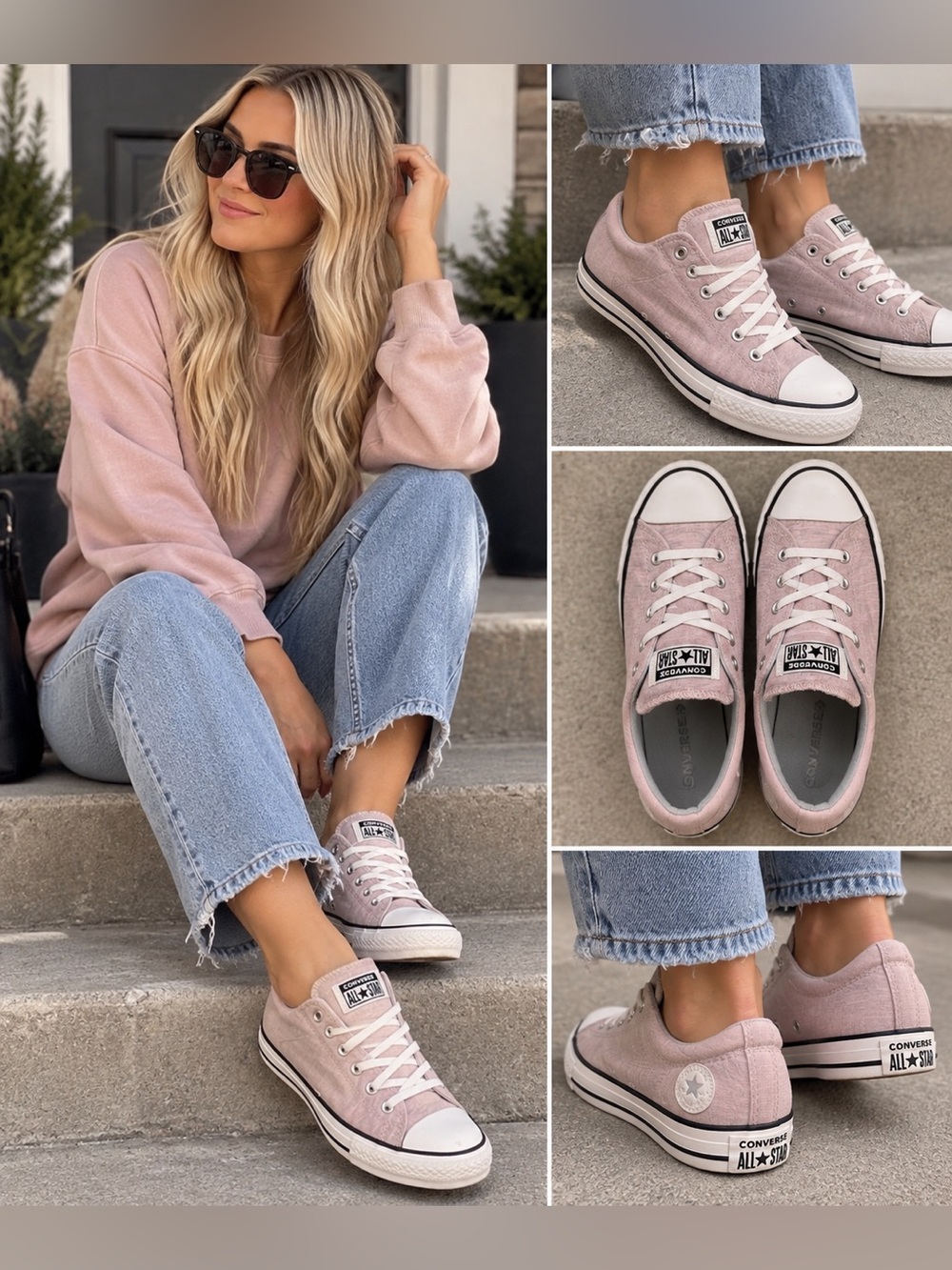 Converse All Star Pink Low Top Canvas Sneakers Women’s Size 6